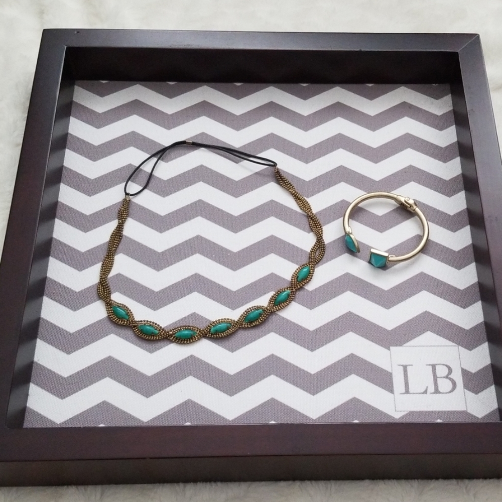 Turquoise Stone Headband and Bracelet